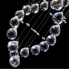 Modern LED Double Spiral Crystal Chandelier Chrome 4 Sizes