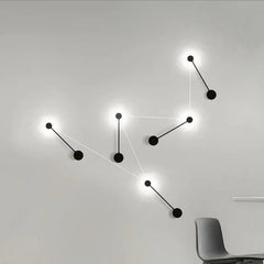 Art Deco Round LED Wall Light Iron Black Gold S or L 1 or 2