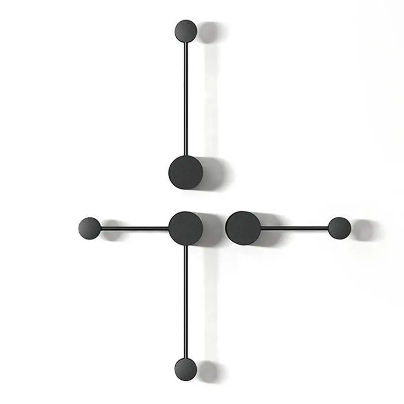 Art Deco Round LED Wall Light Iron Black Gold S or L 1 or 2