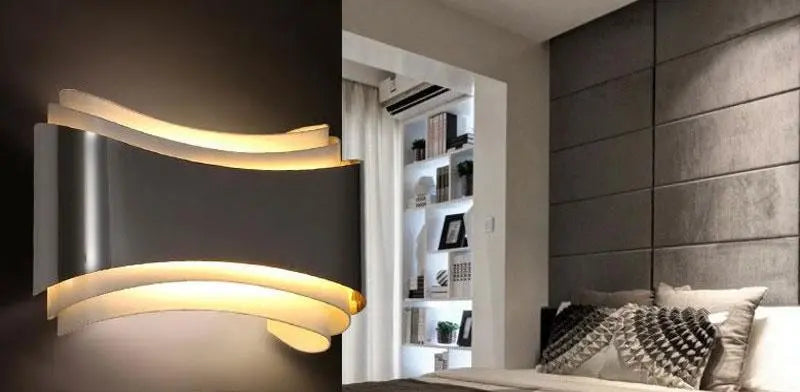 Modern Curved LED Wall Light Stainless Steel Acrylic 5W