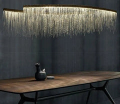 LED Teardrop Chandelier Aluminium Glass Chrome IP44 Warm or Cool White
