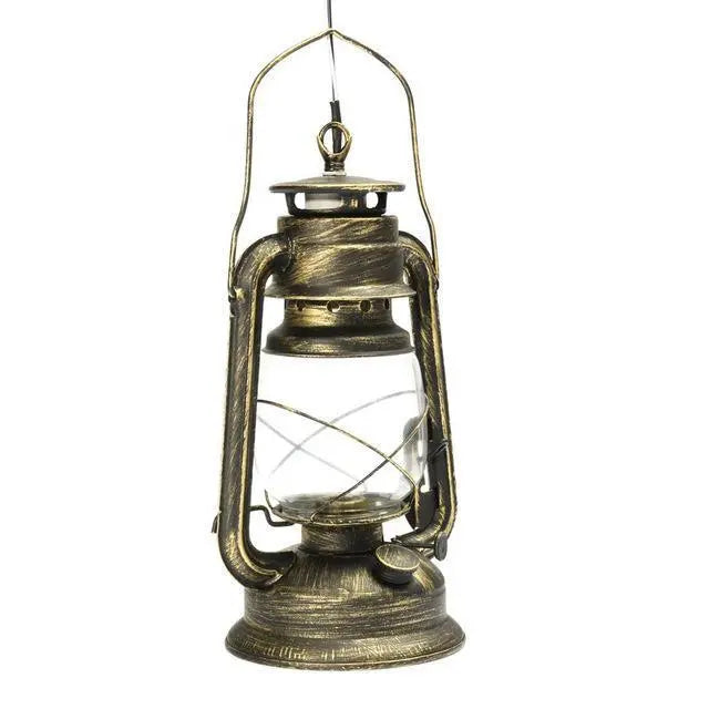 Vintage Lantern Wall Light Metal and Glass