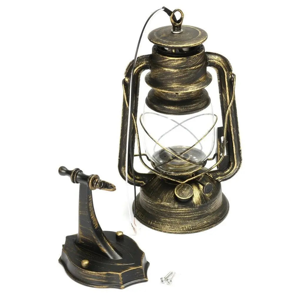 Vintage Lantern Wall Light Metal and Glass