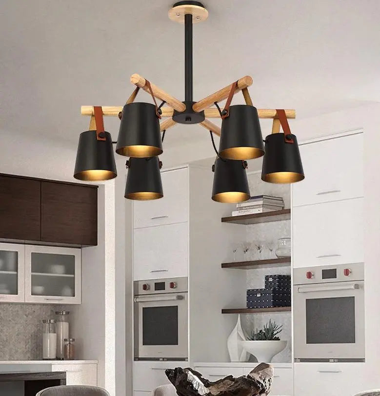 Modern Nordic Pendant Chandelier Iron LED 4-6-8 Lights