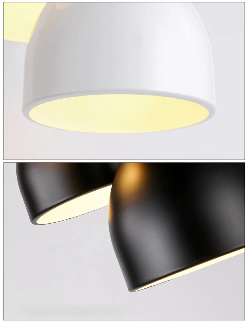Nordic Iron Pendant Light E27 — Single or Set of 3, Round or Linear Base, Black or White