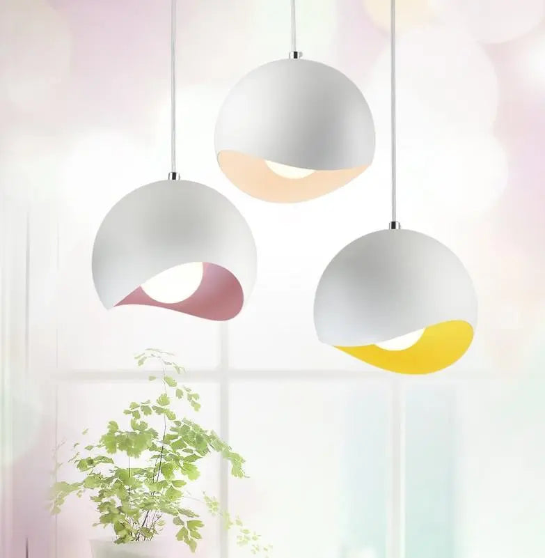 Dome Pendant Light Iron E27 Single or Sets of 3 & 4 Multi-Colour