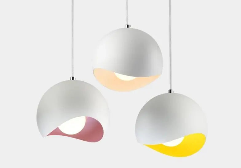 Dome Pendant Light Iron E27 Single or Sets of 3 & 4 Multi-Colour