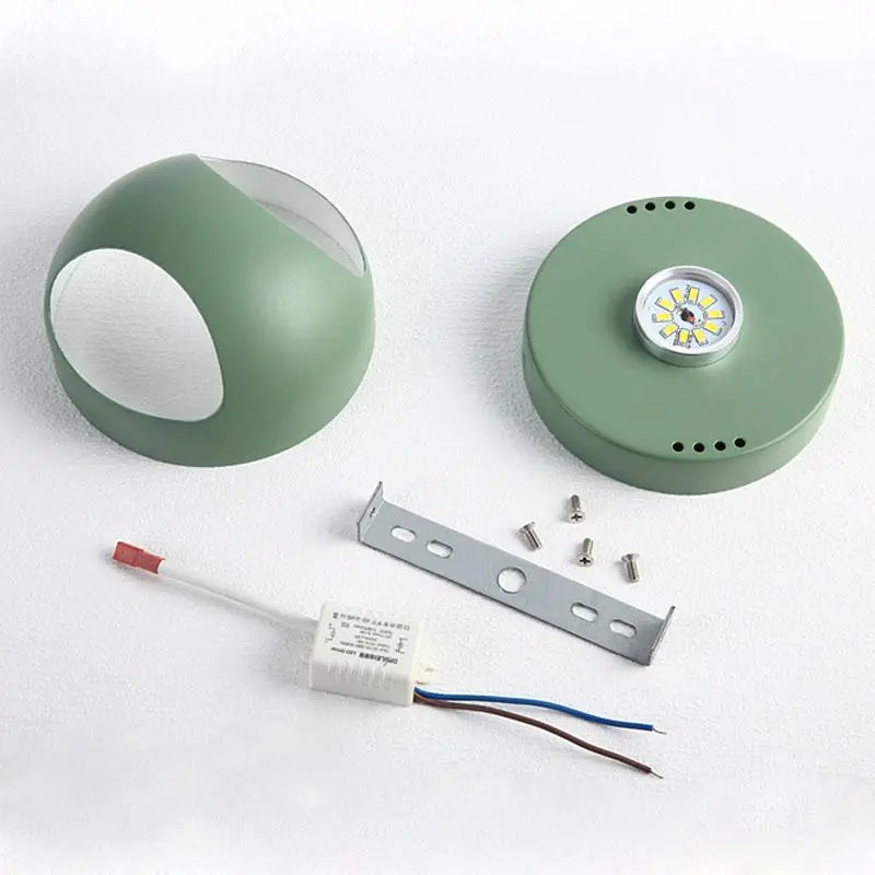Nordic Bounce Round Wall Light Iron LED 5W 8 Colours