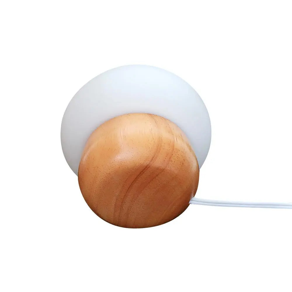 Mushroom Table Lamp Wood Silicone USB RGB LED Colour-Changing