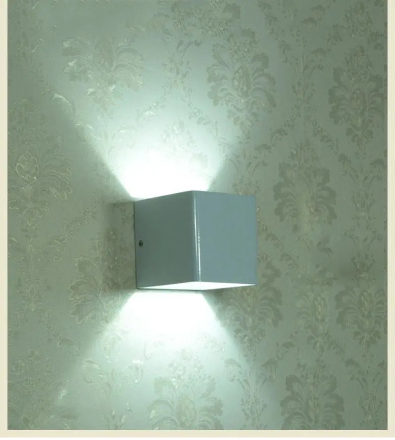 Modern LED Up Down Cube Wall Light Aluminium COB 3W