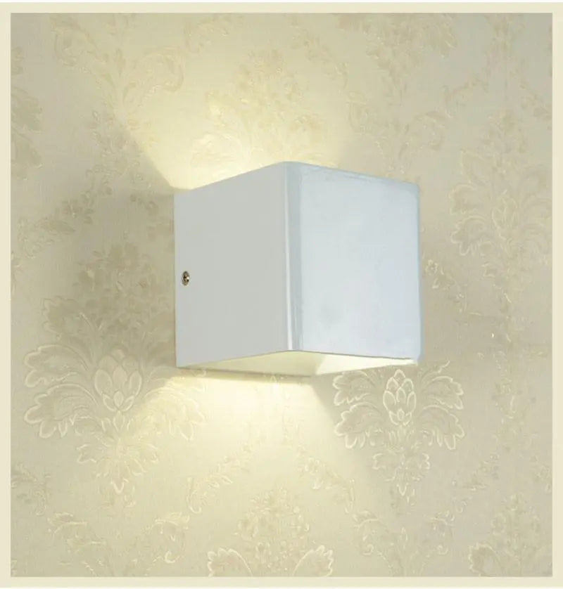 Modern LED Up Down Cube Wall Light Aluminium COB 3W