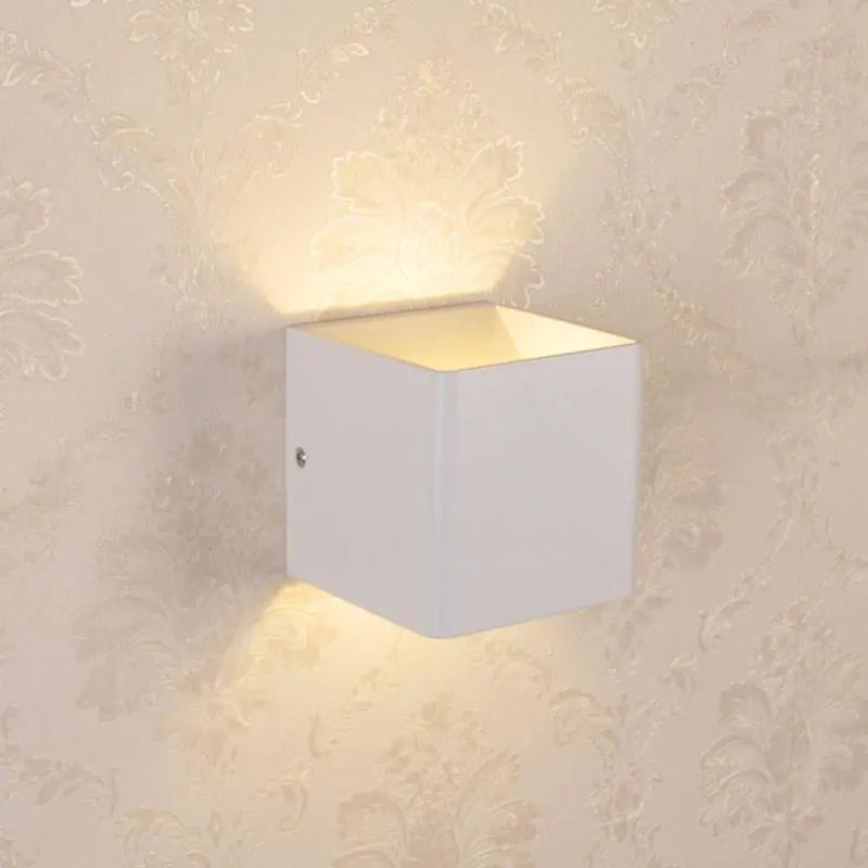 Modern LED Up Down Cube Wall Light Aluminium COB 3W