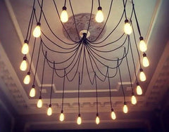 Spider Chandelier Industrial Black E27 Multi-Arm