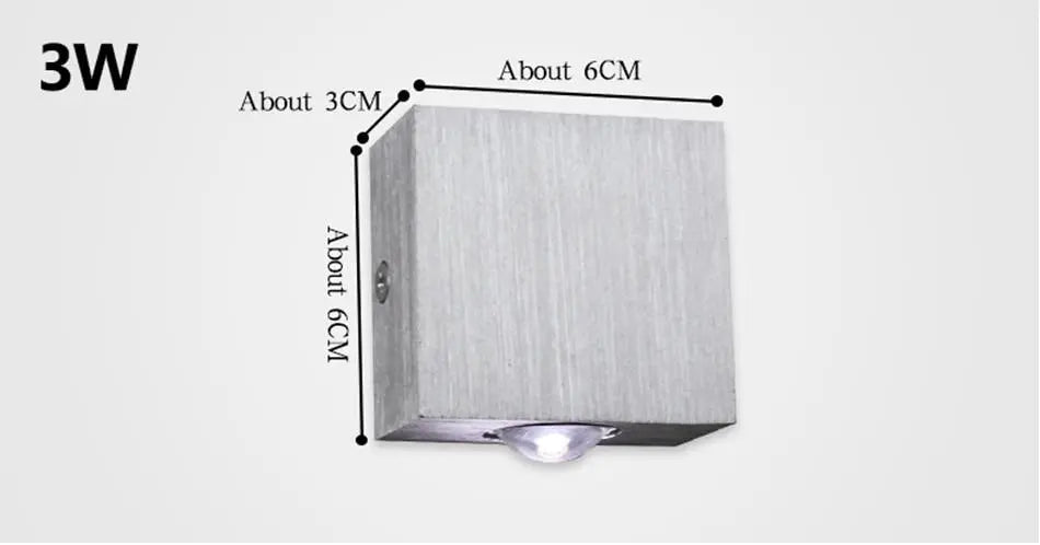 Modern LED Cube Wall Light Aluminium IP44 2W to 6W