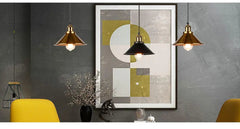 Modern Pendant Light with Iron Shade E27 — Black or Gold