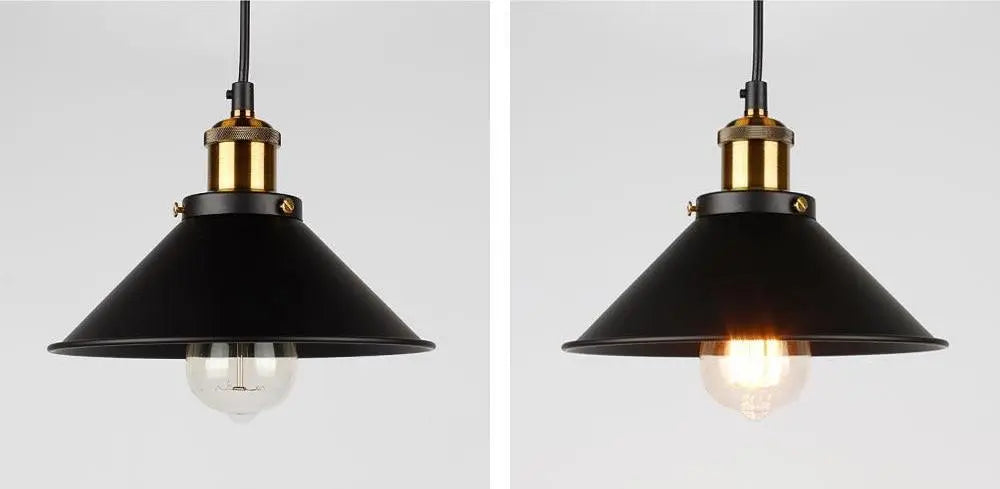 Modern Pendant Light with Iron Shade E27 — Black or Gold