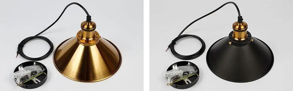 Modern Pendant Light with Iron Shade E27 — Black or Gold