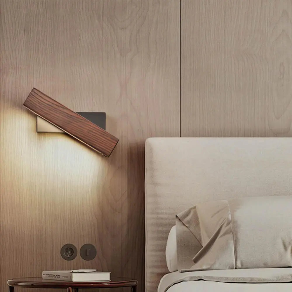 Rotatable LED Wall Light Iron and Wood