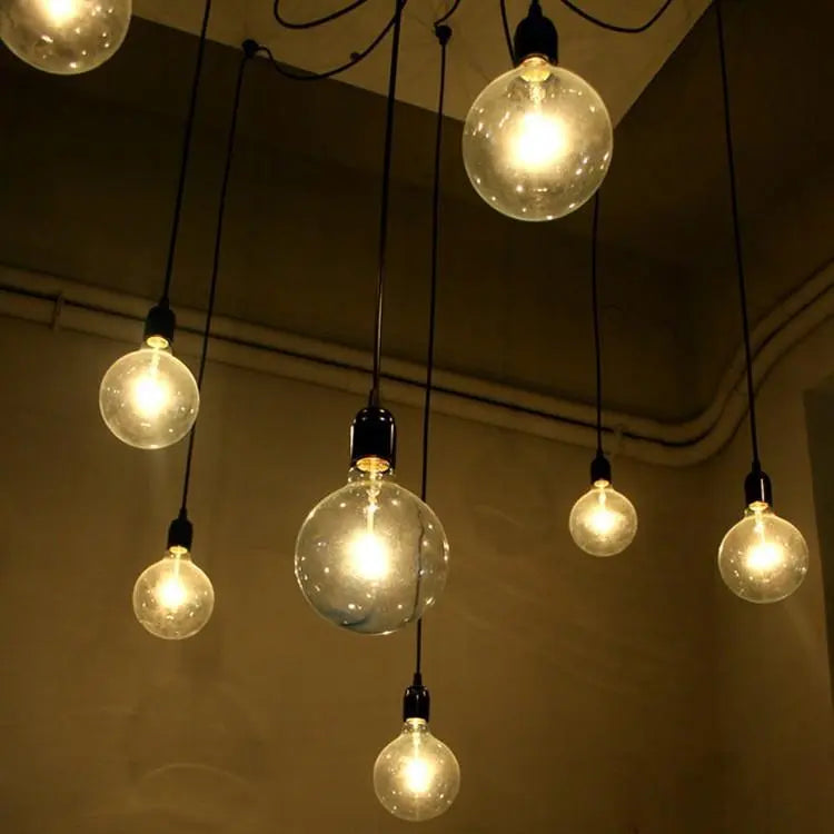 Spider Chandelier Industrial Black E27 Multi-Arm