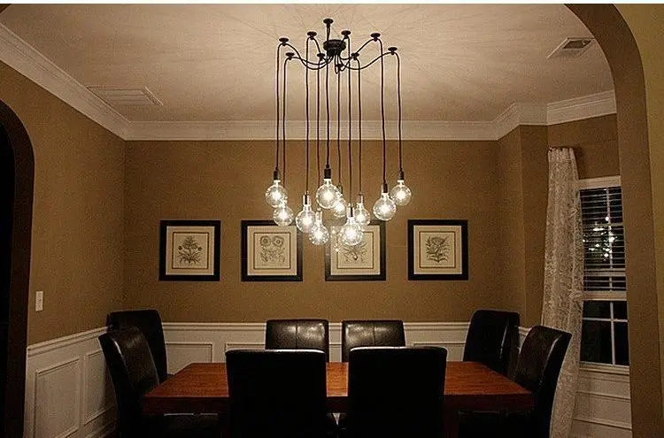 Spider Chandelier Industrial Black E27 Multi-Arm