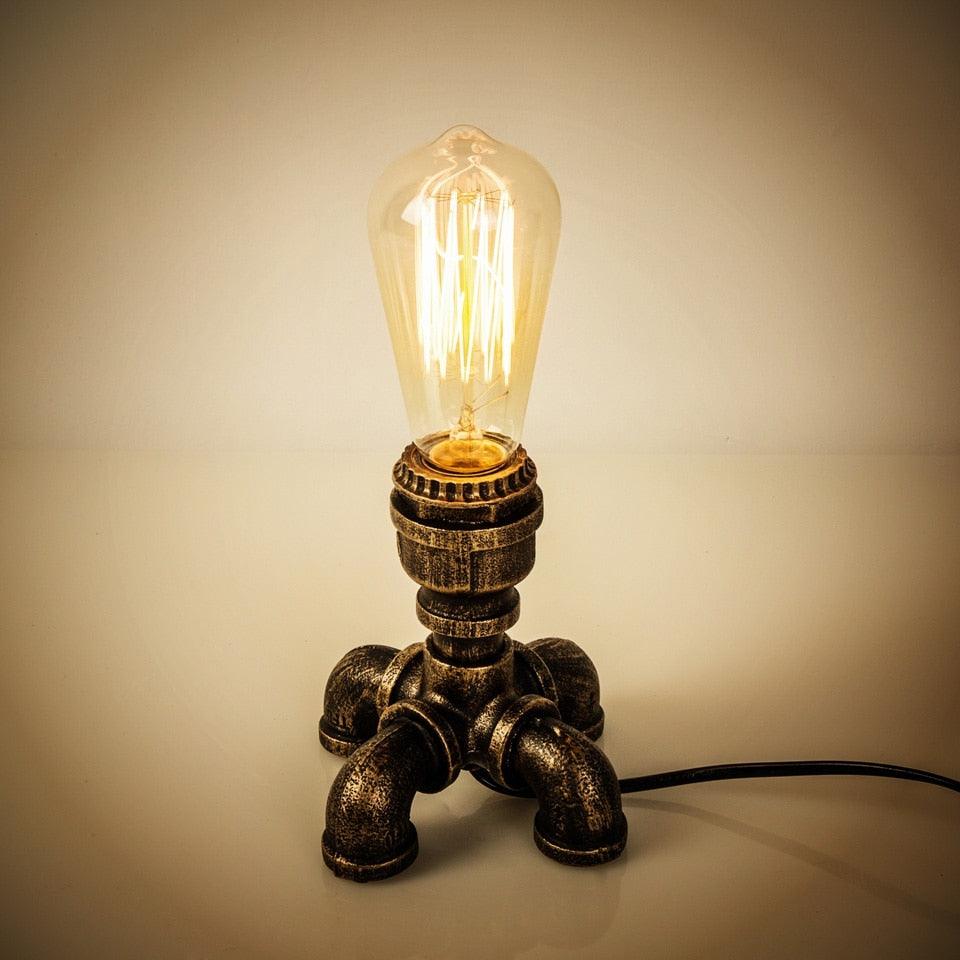 Vintage Metal Desk Lamp Aged Patina Foundry Finish E27 Hand-Assembled