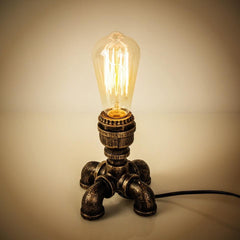 Vintage Metal Desk Lamp Aged Patina Foundry Finish E27 Hand-Assembled