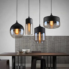 Modern Nordic Glass Pendant Light E27 4 Shapes