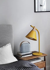 Modern Nordic Table Lamp Iron & Wood E27 — Grey, Green, Pink or Yellow
