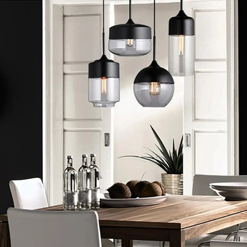 Modern Nordic Glass Pendant Light E27 4 Shapes