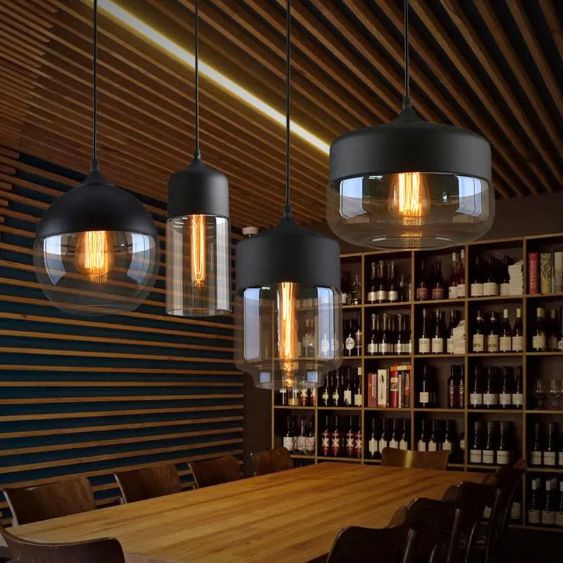Modern Nordic Glass Pendant Light E27 4 Shapes