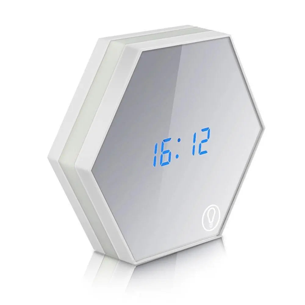 LED Mirror Alarm Clock with Touch Dimmer