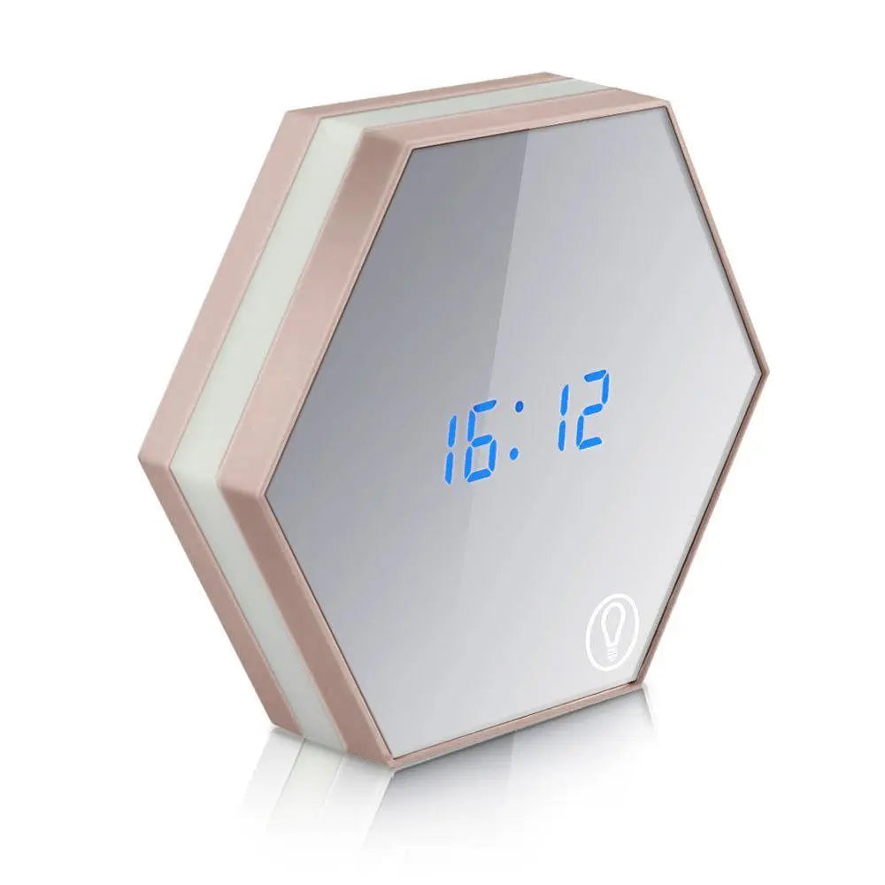 LED Mirror Alarm Clock with Touch Dimmer