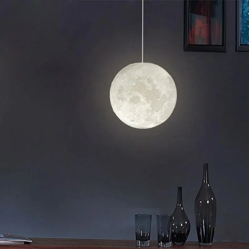 Full Moon 3D LED Pendant Light PVC 5 Sizes Warm Cool White