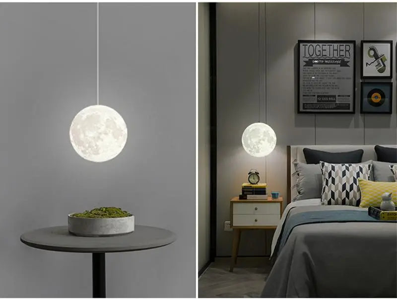 Full Moon 3D LED Pendant Light PVC 5 Sizes Warm Cool White