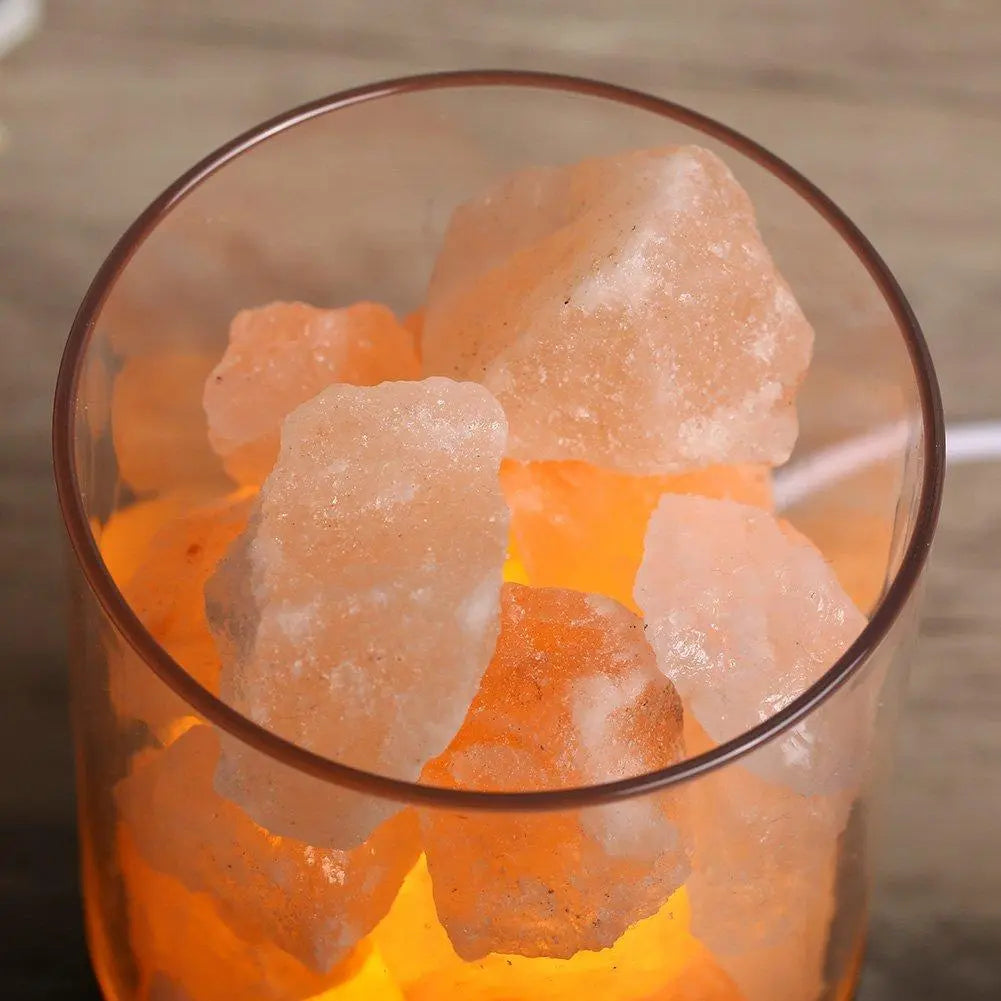 Himalayan Salt Lamp USB Multicolour LED Touch Control — White or Black Base