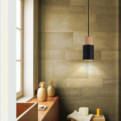 Nordic Wood Base Glass Pendant Light E27 5 Colours 18x10 cm