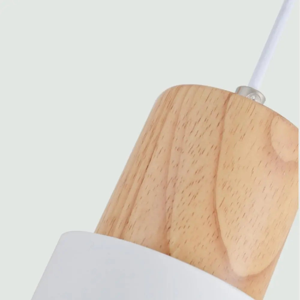 Nordic Wood Base Glass Pendant Light E27 5 Colours 18x10 cm