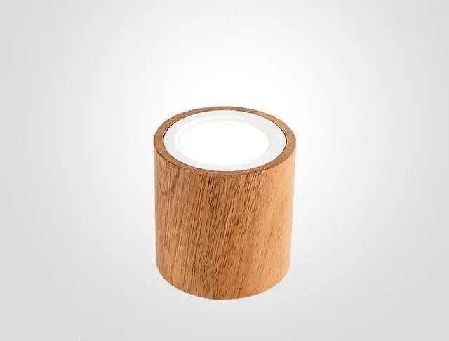 Nordic LED Ceiling Light Wood Glass Round Square S M L