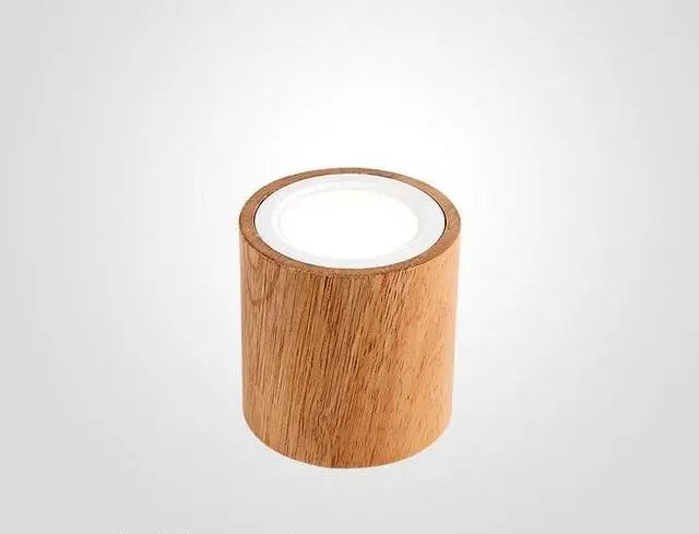 Nordic LED Ceiling Light Wood Glass Round Square S M L