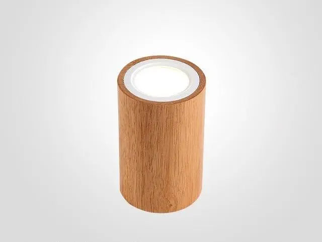Nordic LED Ceiling Light Wood Glass Round Square S M L
