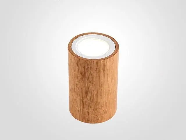Nordic LED Ceiling Light Wood Glass Round Square S M L