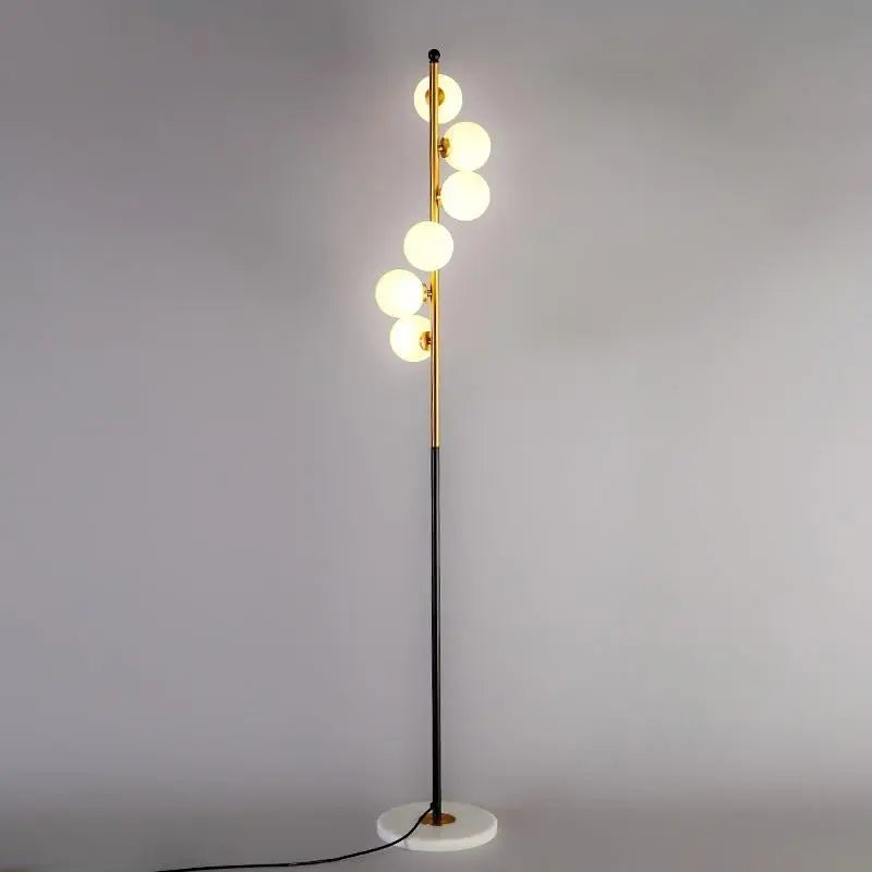 Nordic Floor Lamp with Frosted Glass and Brushed Nickel
