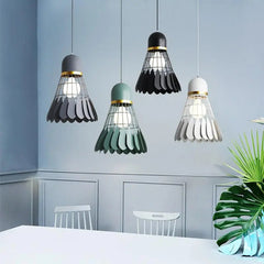Nordic Art Deco Pendant Light Iron Wood E27 20cm 30cm