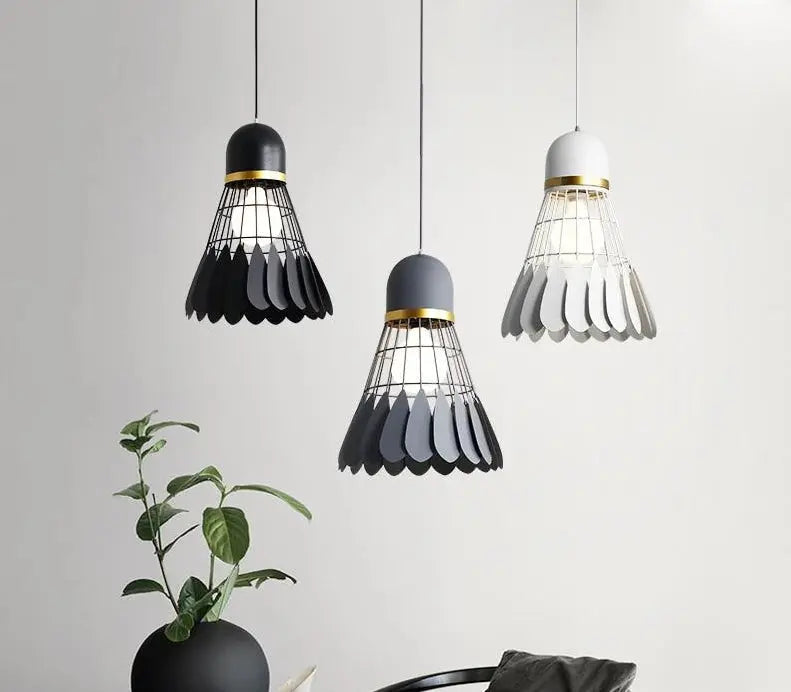 Nordic Art Deco Pendant Light Iron Wood E27 20cm 30cm