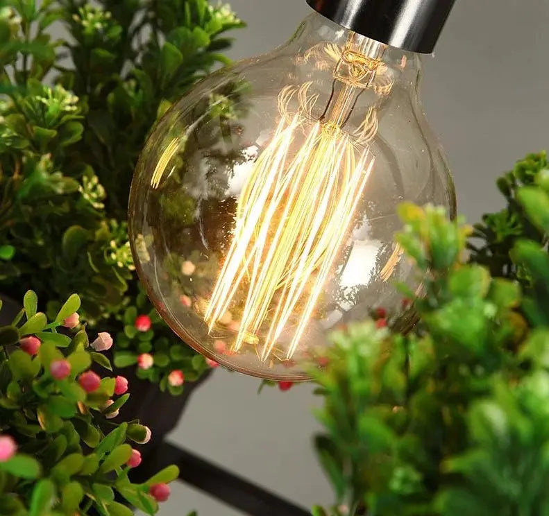 Iron Planter Chandelier 8×E14 65 cm Black White