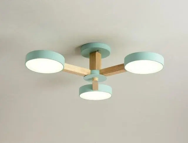 Modern Luxury Multi-Arm Chandelier Metal Wood Acrylic LED