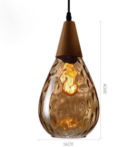 Nordic Teardrop Glass Pendant Light E27 — Cognac, Clear, Black