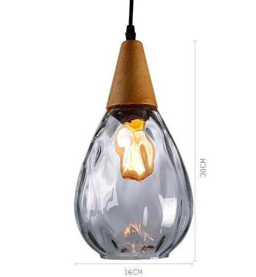 Nordic Teardrop Glass Pendant Light E27 — Cognac, Clear, Black