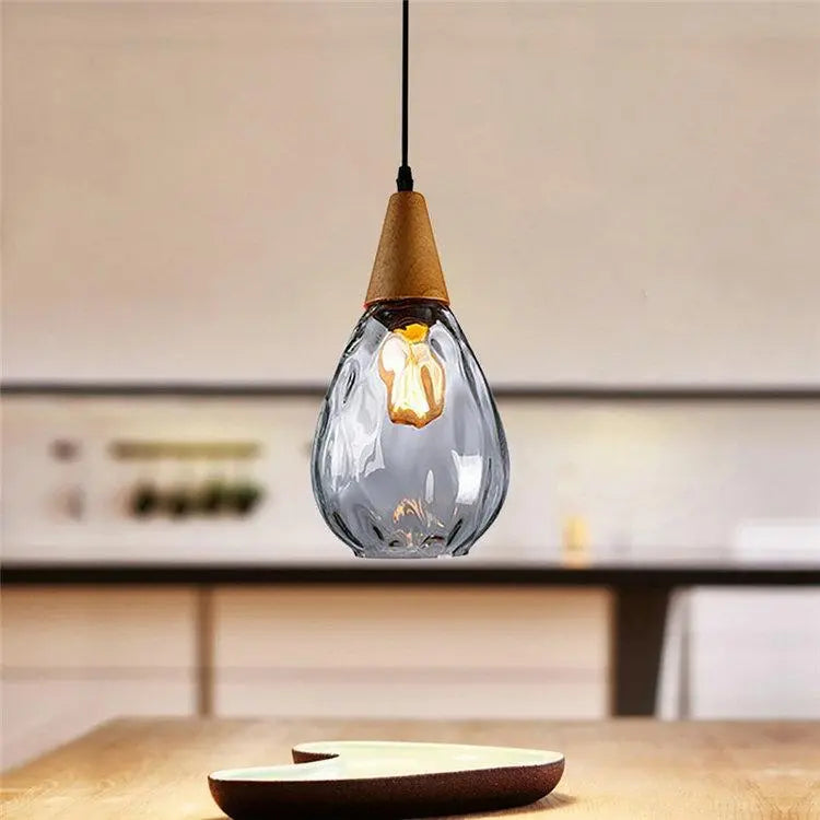 Nordic Teardrop Glass Pendant Light E27 — Cognac, Clear, Black
