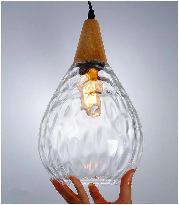 Nordic Teardrop Glass Pendant Light E27 — Cognac, Clear, Black